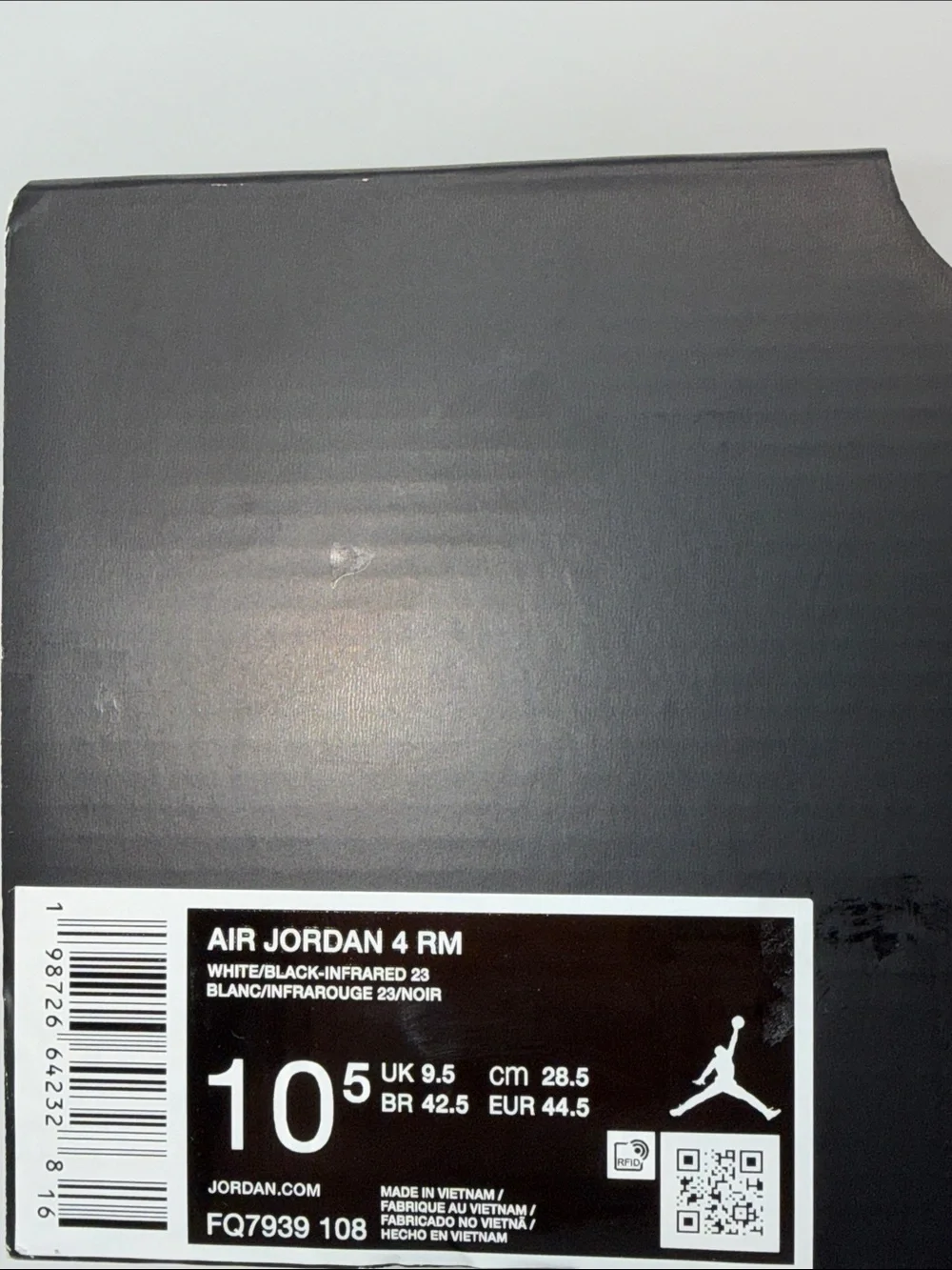 Air Jordan 4 RM White Infrared FQ7939-108 Men’s Size 10.5
